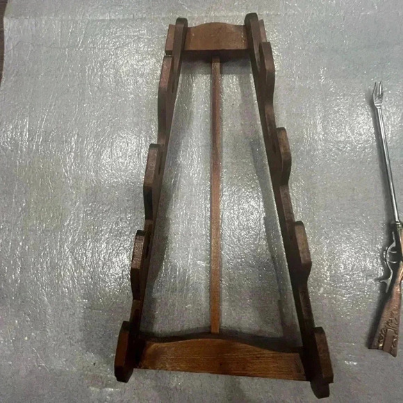 Vintage Rifle stock  handled metal bar tools set of 4 with Shelf - made in Japan - Picture 3 of 6